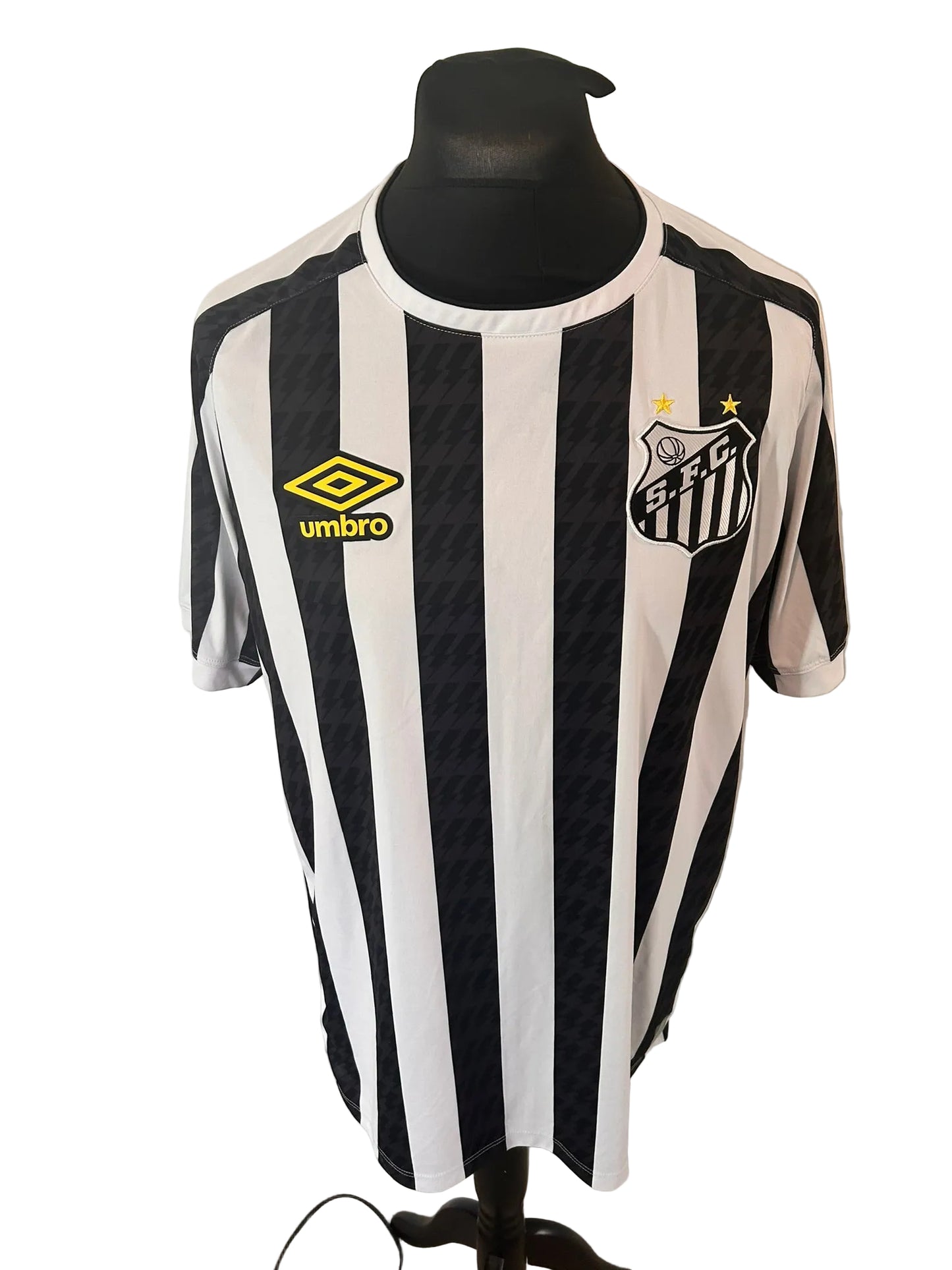 Santos 2021 away football shirt, black and white, Extra Large, XL, Umbro, front