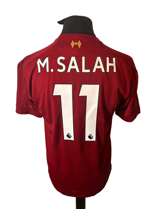 Liverpool 2019-20 home football shirt, red, medium, New Balance, Mohamed Salah, back