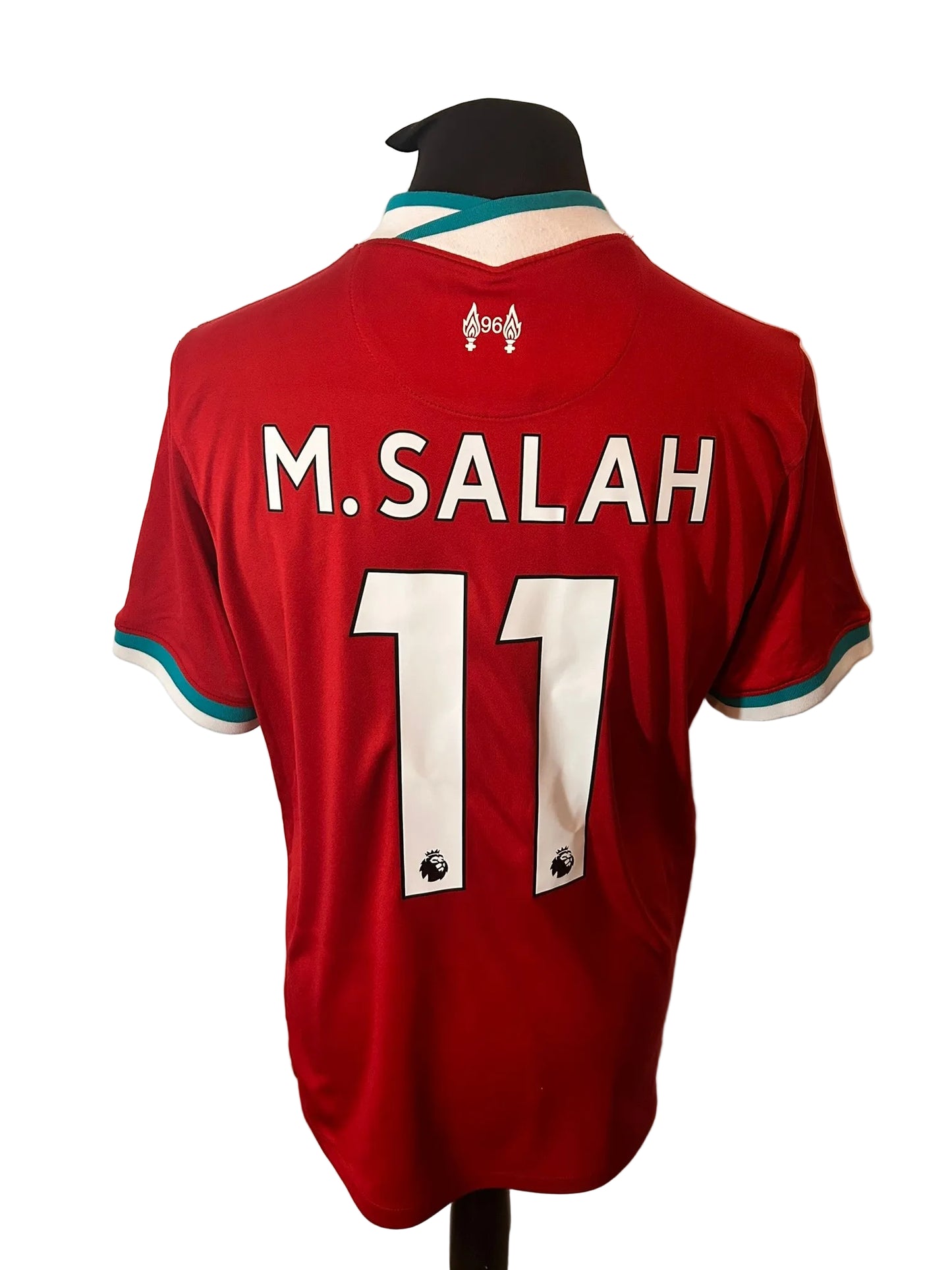 Liverpool 2020-21 home football shirt, red, Large, Nike, Mohamed Salah, back