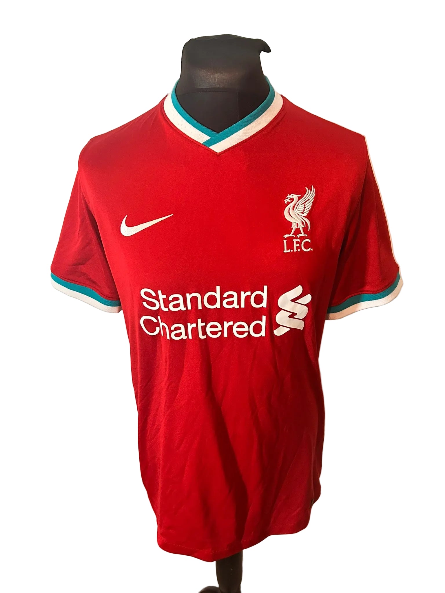 Liverpool 2020-21 home football shirt, red, Large, Nike, Mohamed Salah, front