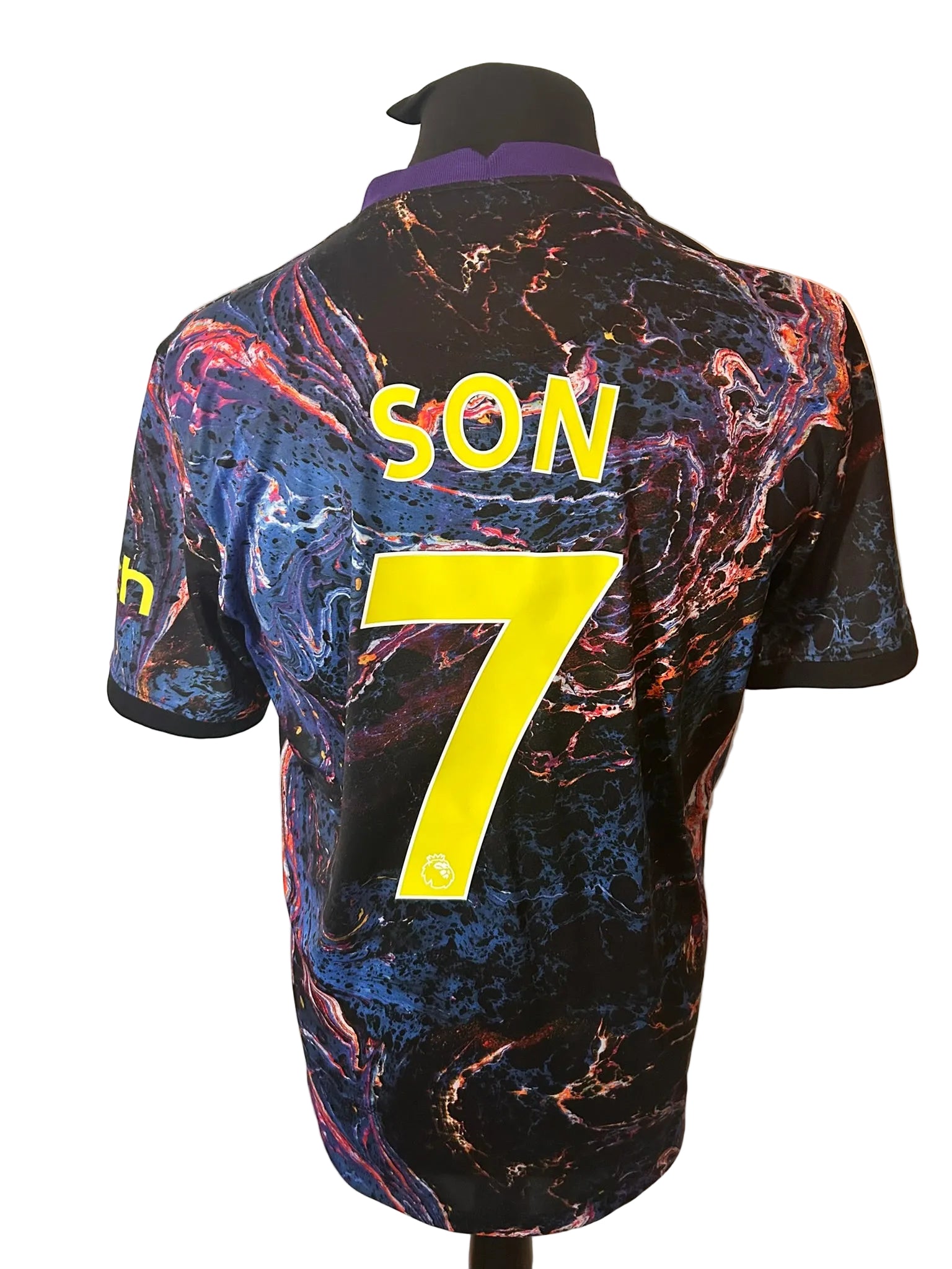 Tottenham Hotspur 2021-22 away football shirt, black, large, Nike, Son-Heung Min, back