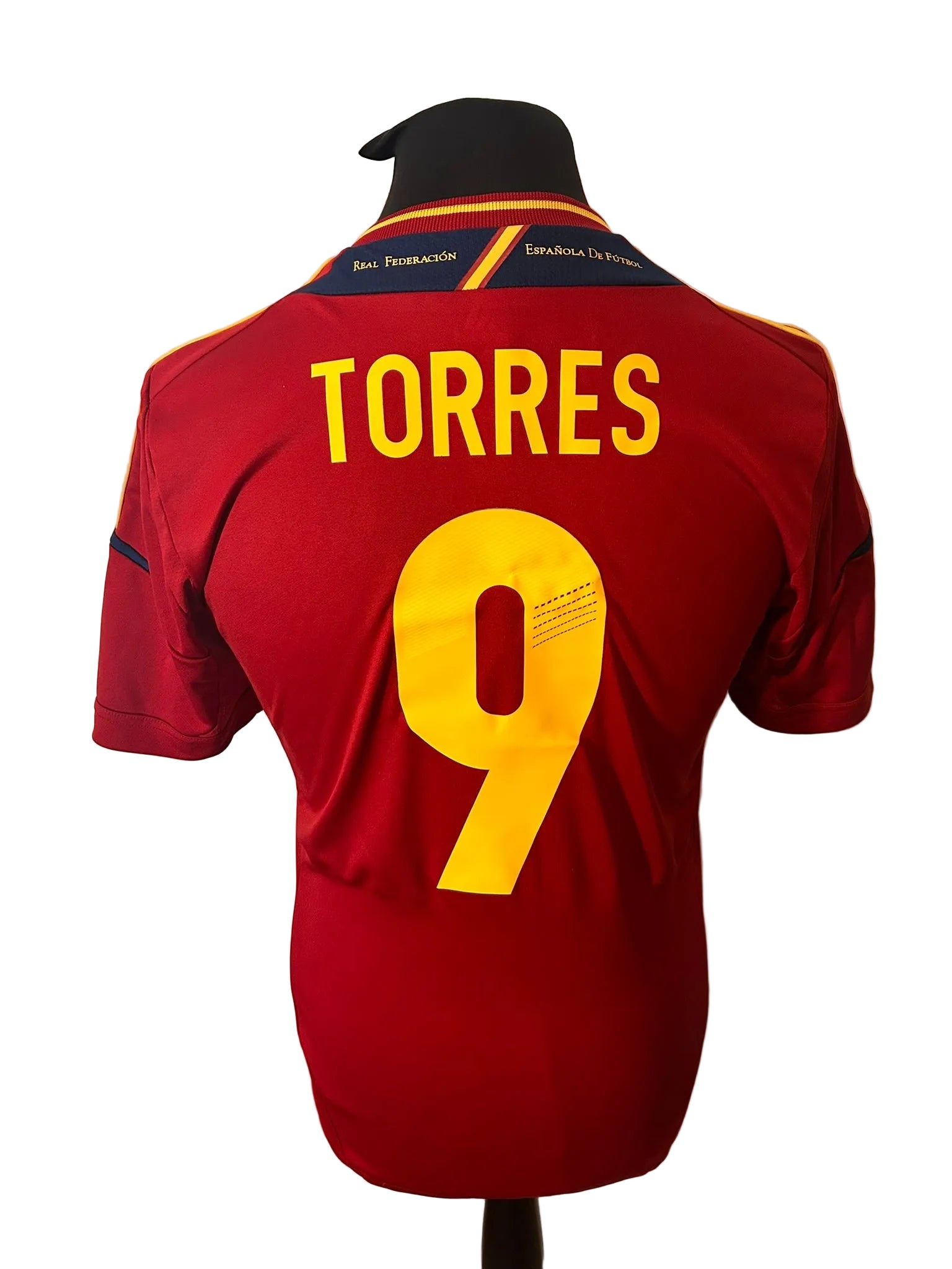 Spain 2011-12 home football shirt, red, small, adidas, Fernando Torres, back