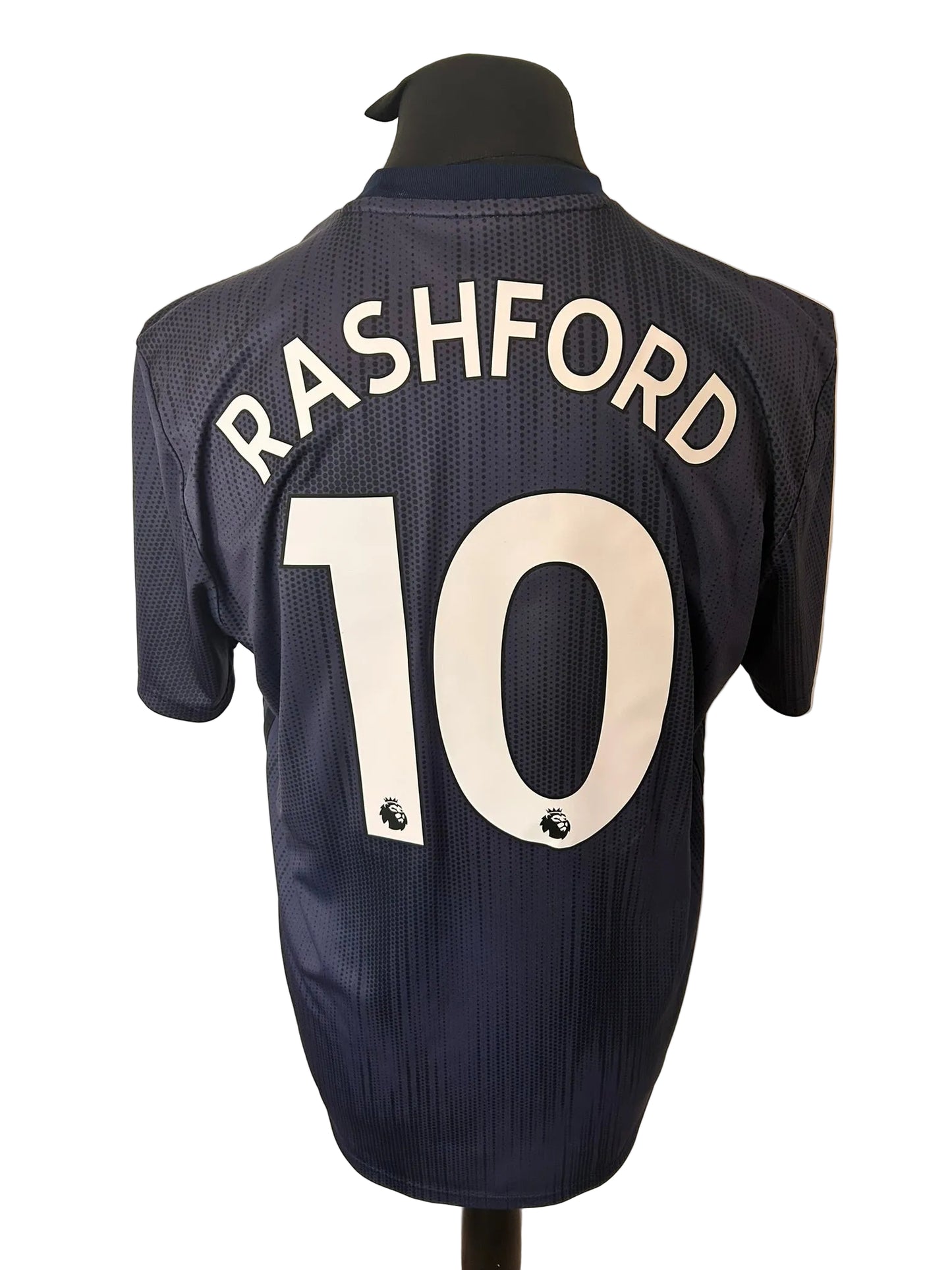 Manchester United 2018-19 third football shirt, navy, large, Adidas, Marcus Rashford, back