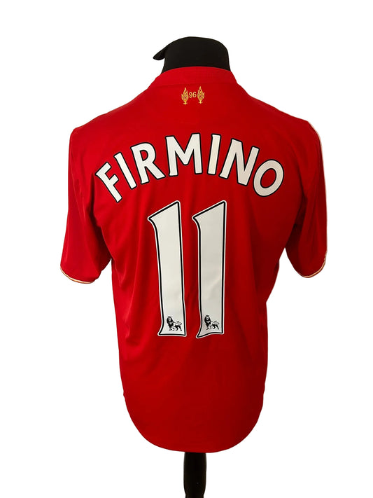Liverpool 2015-16 home football shirt, red, medium, New Balance, Roberto Firmino, back