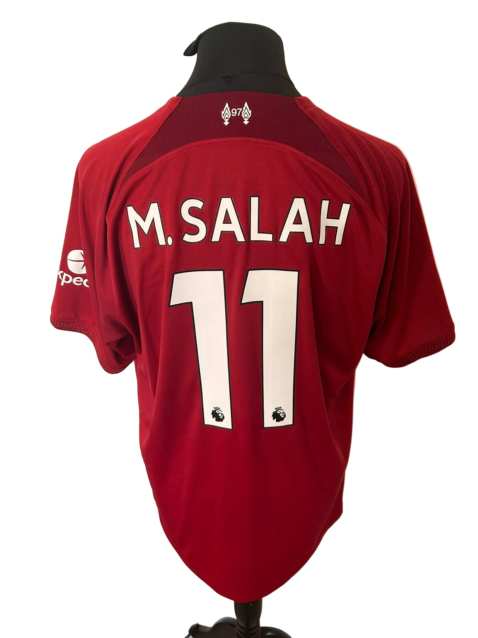 Liverpool 2022-23 home football shirt, red, Extra Large, XL, Nike, Mohamed Salah, back