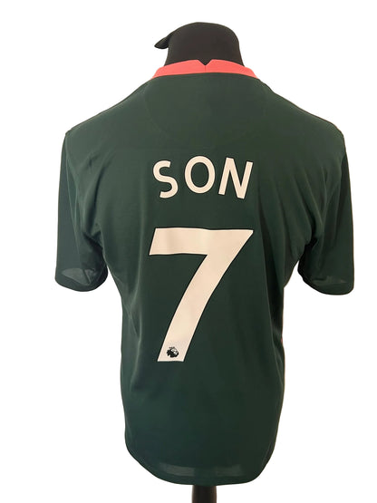Tottenham Hotspur 2020-21 away football shirt, green, medium, Nike, Son Heung-min, back