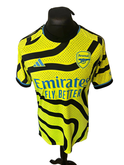 Arsenal 2023-24 away football shirt, green, medium, Adidas, Bukayo Saka, front