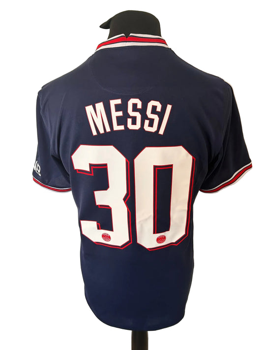 Paris Saint Germain, PSG 2021-22 home football shirt, navy, medium, Nike, Lionel Messi, back