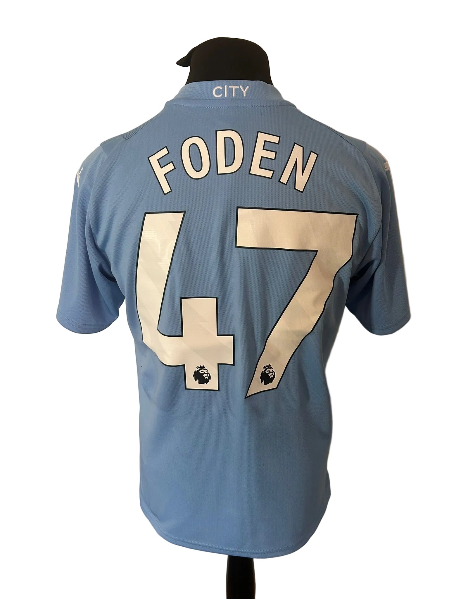 Manchester City 2023-24 homefootball shirt, blue, medium, Puma, Phil Foden, back