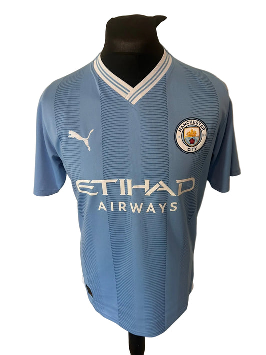 Manchester City 2023-24 homefootball shirt, blue, medium, Puma, Phil Foden, front