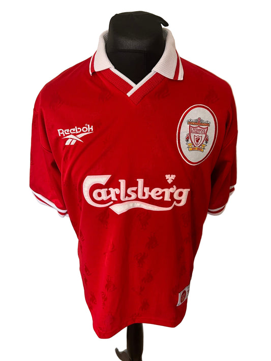 Liverpool Patrik Berger 1996-98 Home Football Shirt Medium Reebok