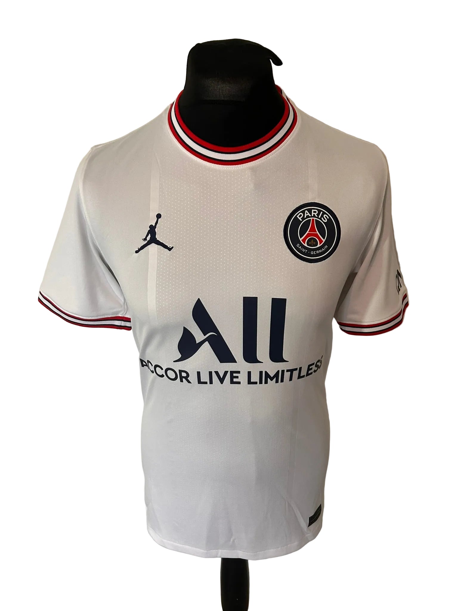 Paris Saint Germain, PSG 2021-22 fourth football shirt, white, small, Nike, Lionel Messi, front