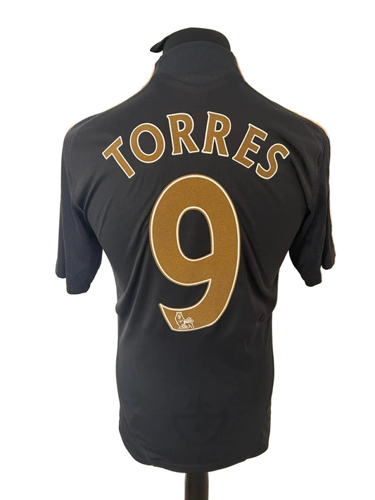 Liverpool 2009-10 away football shirt, black, small, Adidas, Fernando Torres, back