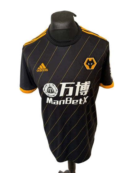 Wolves, Wolverhampton Wanderers 2019-20 away football shirt, black, Large, Adidas, Ruben Neves, front