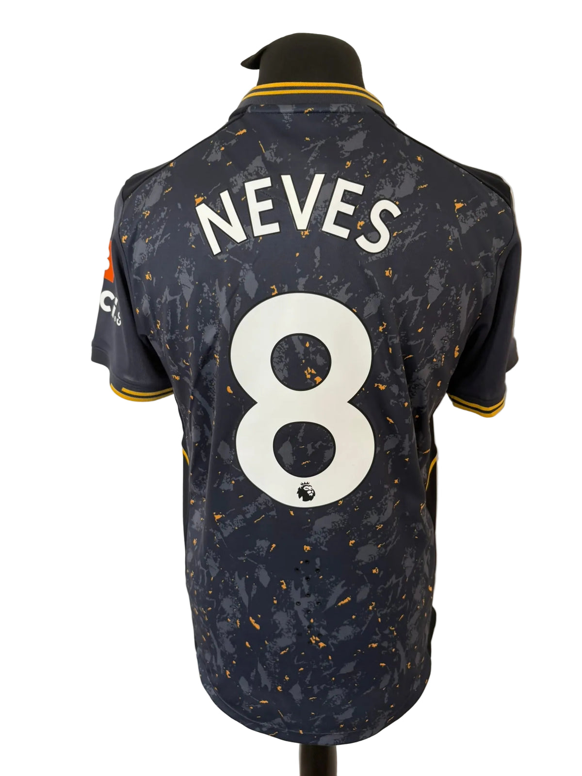 Wolves, Wolverhampton Wanderers 2019-20 away football shirt, black, Castore, Ruben Neves, back