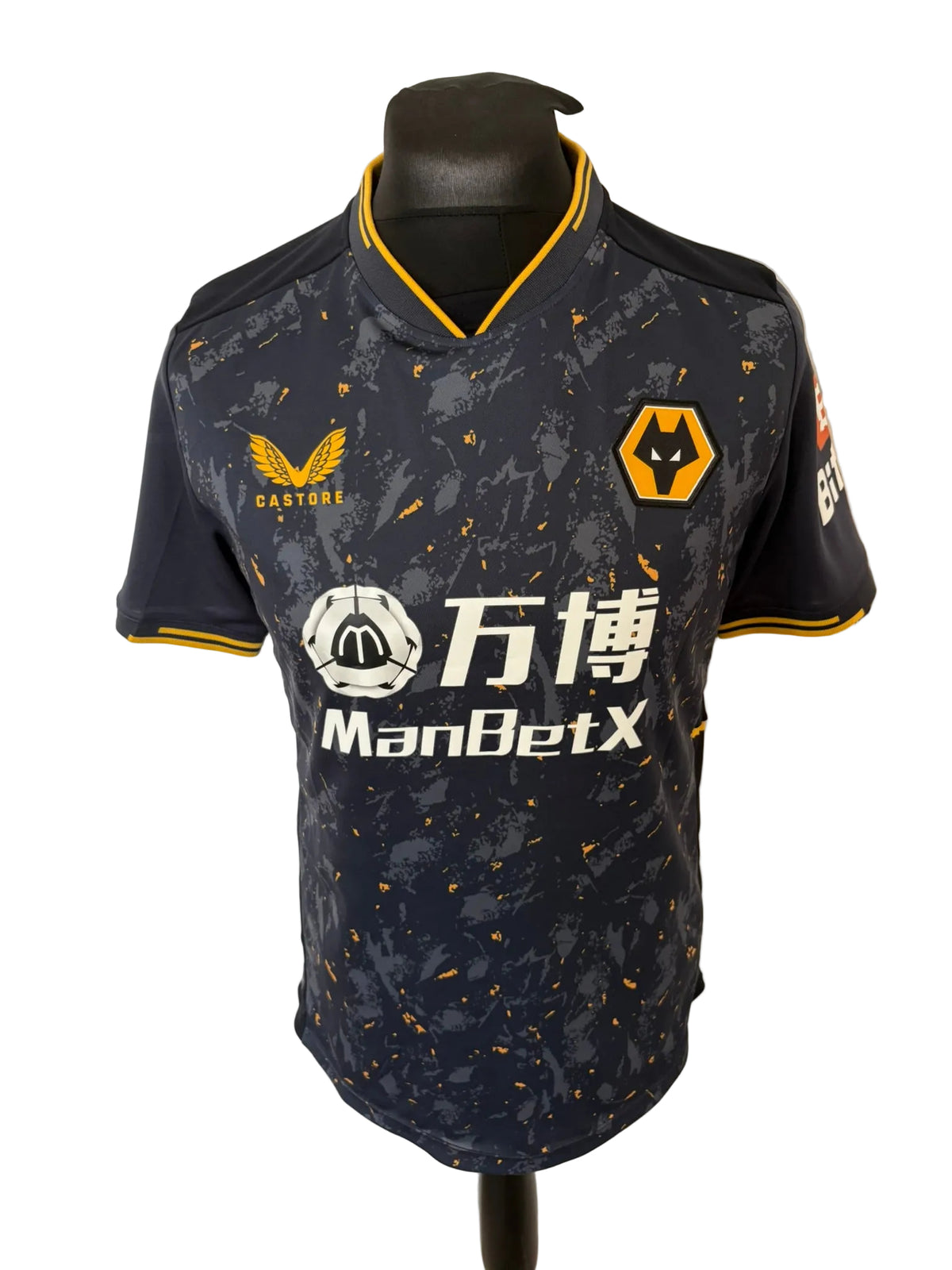 Wolves, Wolverhampton Wanderers 2019-20 away football shirt, black, Castore, Ruben Neves, front