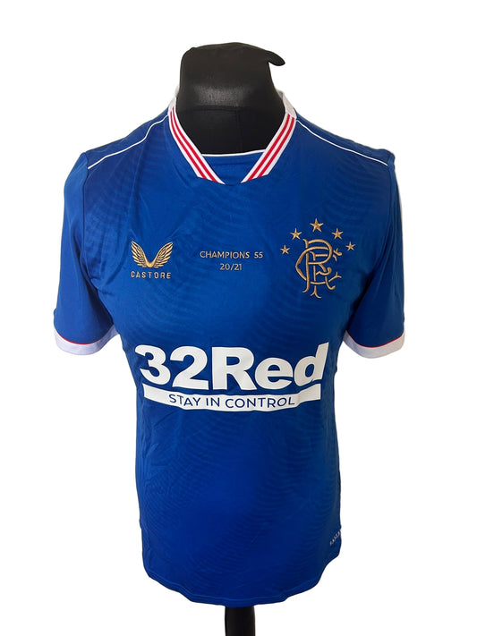 Rangers Champions 55 2020-21 Home Football Shirt Medium BRAND NEW BNWT Castore