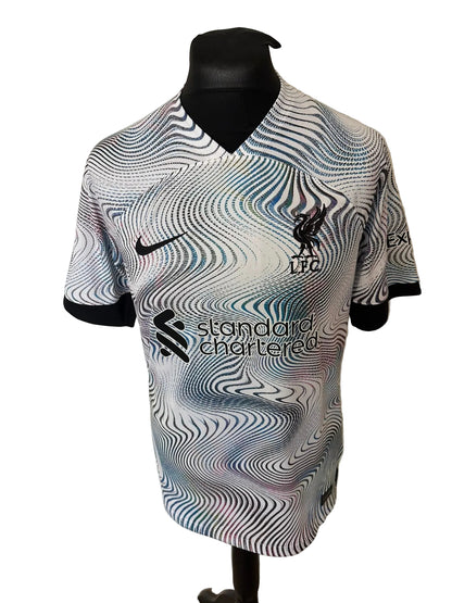 Liverpool 2022-23 away football shirt, white, medium, Nike, Roberto Firmino, front