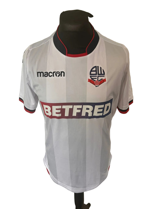 Bolton Wanderers 2018-19 home football shirt, white, Large, Macron, front