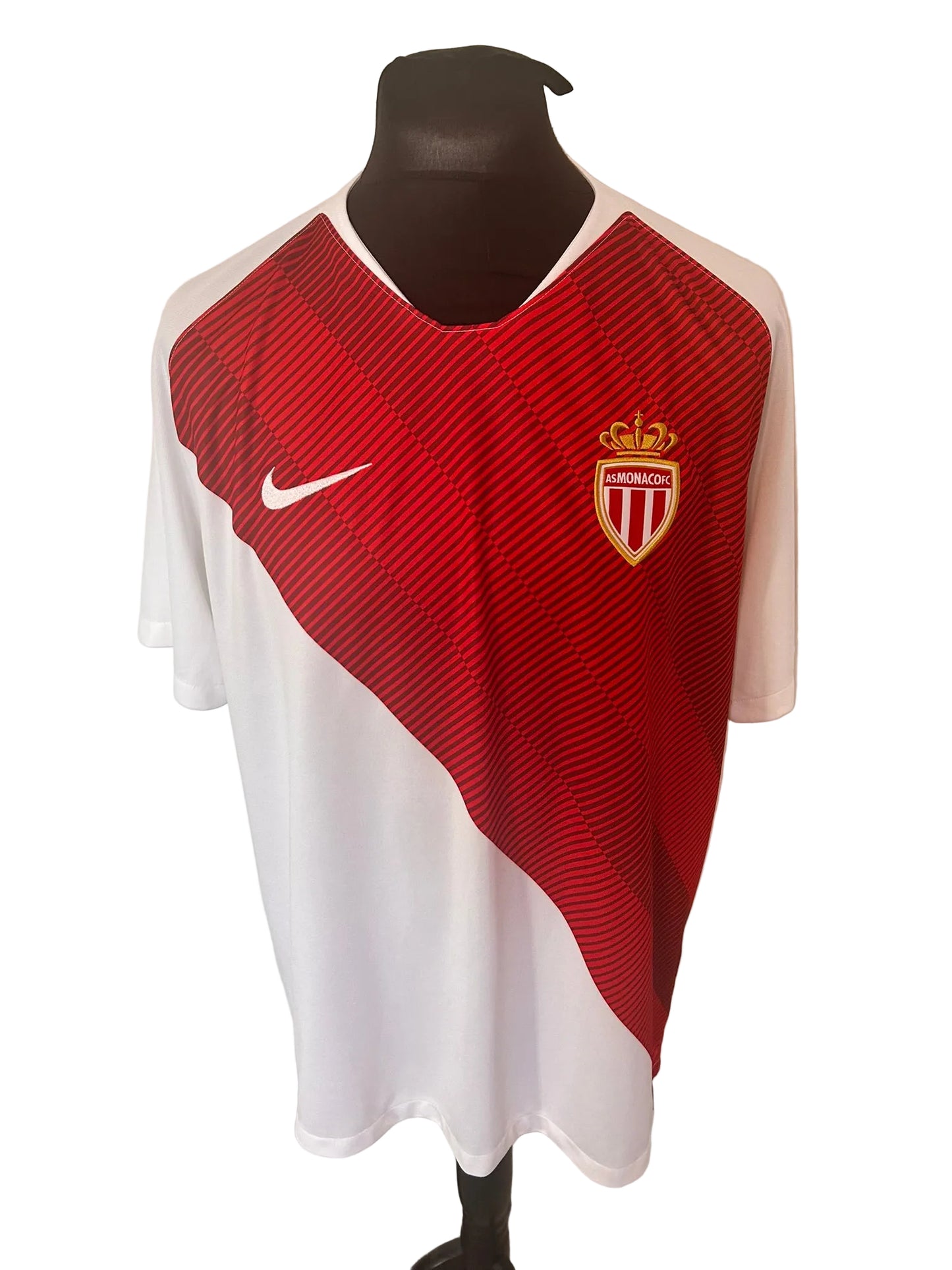 Monaco 2018-19 home football shirt, red and white, Extra Large, XL, Nike, front