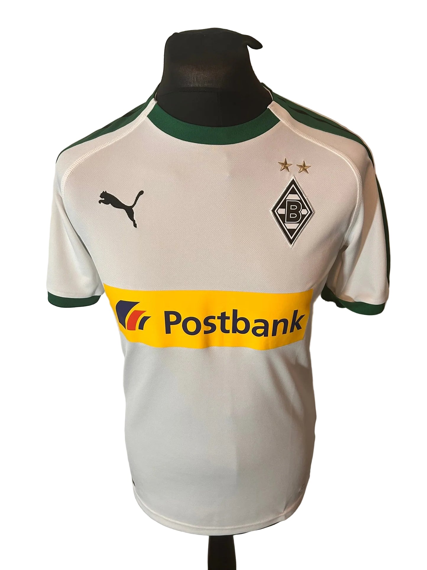 Borussia Monchengladbach 2018-19 home football shirt, white, small, Puma, front