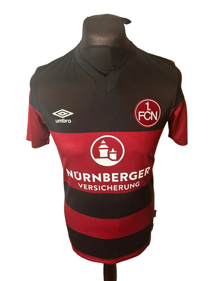 Nurnberg 2020-21 home football shirt, red and black, small, Umbro, front