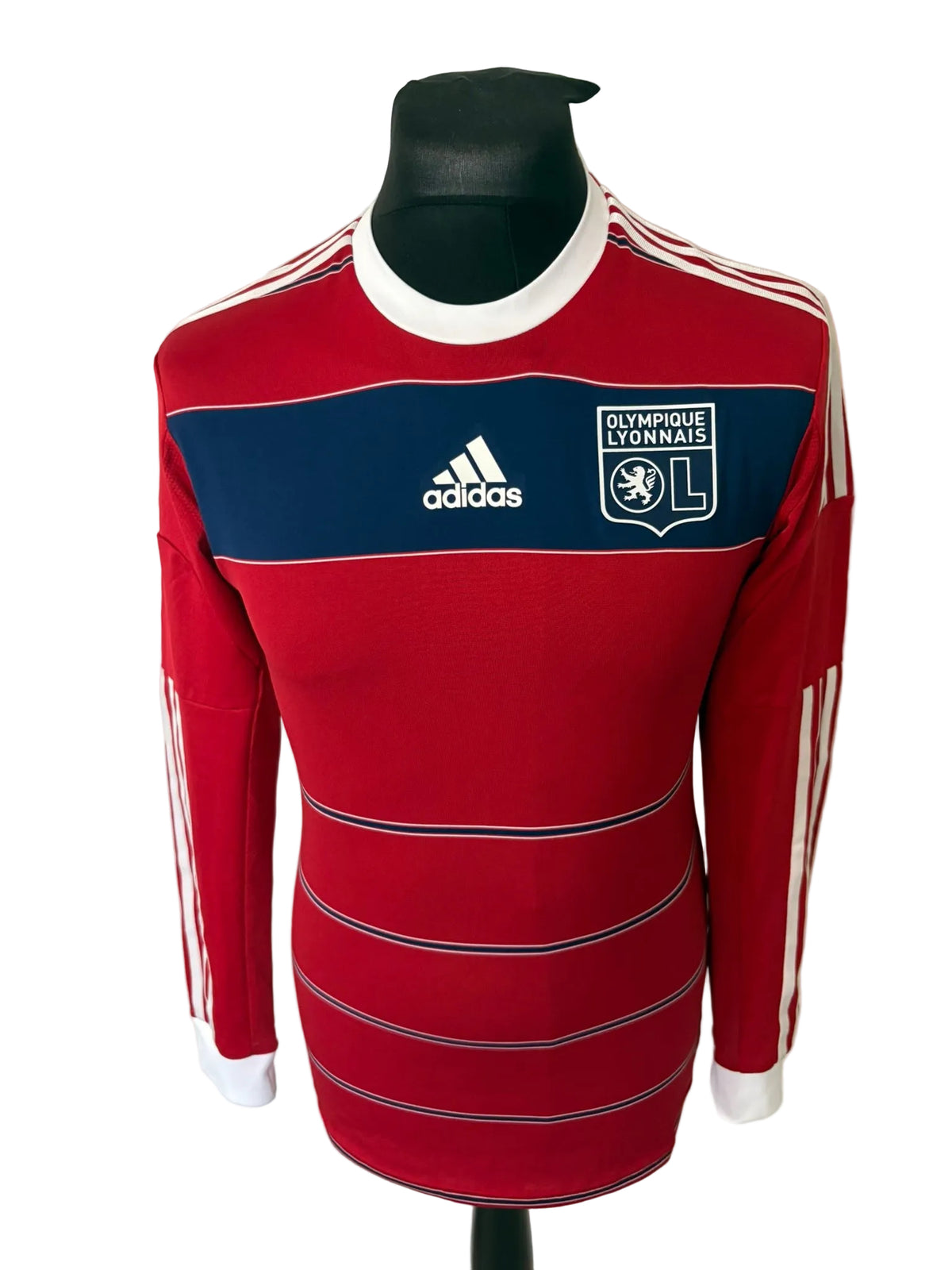 Lyon, Olympique Lyonnais 2013-14 away football shirt, red, small, Adidas, front