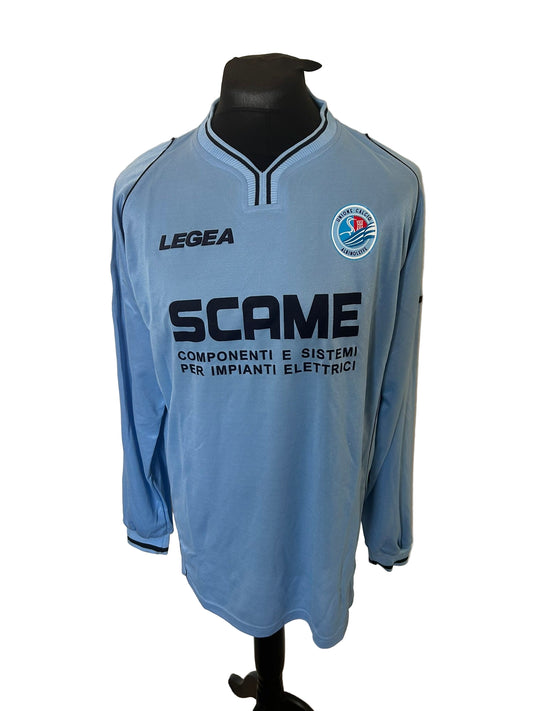 AlbinoLeffe 2003-05 home football shirt, Legea, long sleeves, large, blue, front