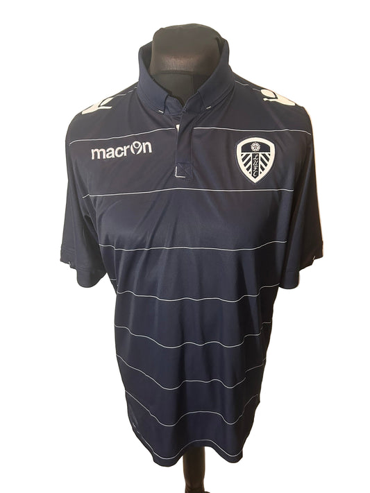 Leeds united 2014-15 away football shirt, Macron, large, navy, front