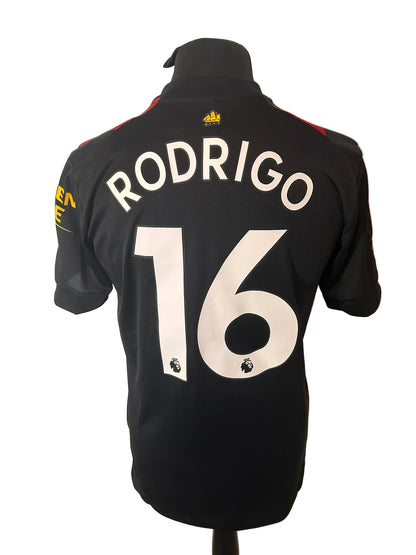 Manchester City 2022-23 away football shirt, red and black, medium, Puma, Rodri, back