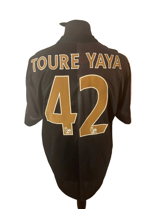Manchester City 2013-14 away football shirt, black, Extra Large, XL, Nike, Yaya Toure, back