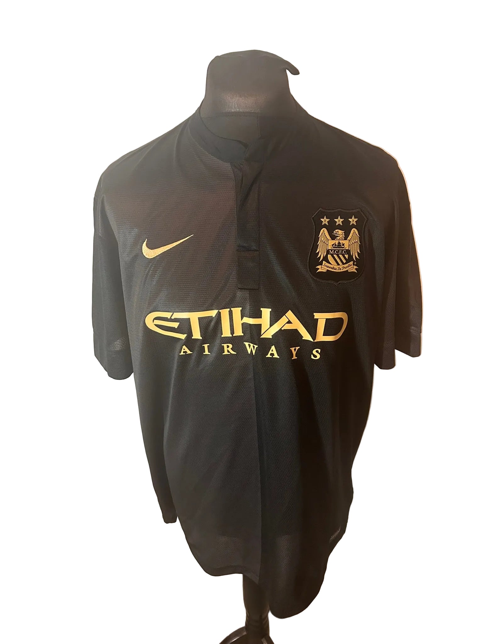 Manchester City 2013-14 away football shirt, black, Extra Large, XL, Nike, Yaya Toure, front