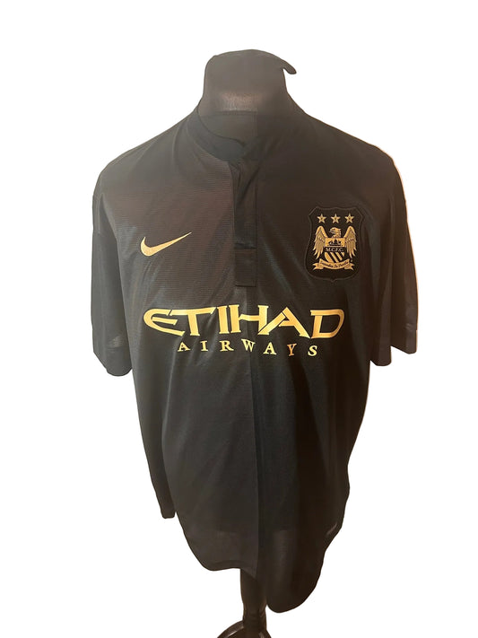 Manchester City 2013-14 away football shirt, black, Extra Large, XL, Nike, Yaya Toure, front