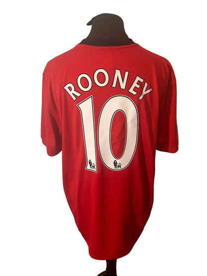 Manchester United 2009-10 home football shirt, red, XXL, Nike, Wayne Rooney, back