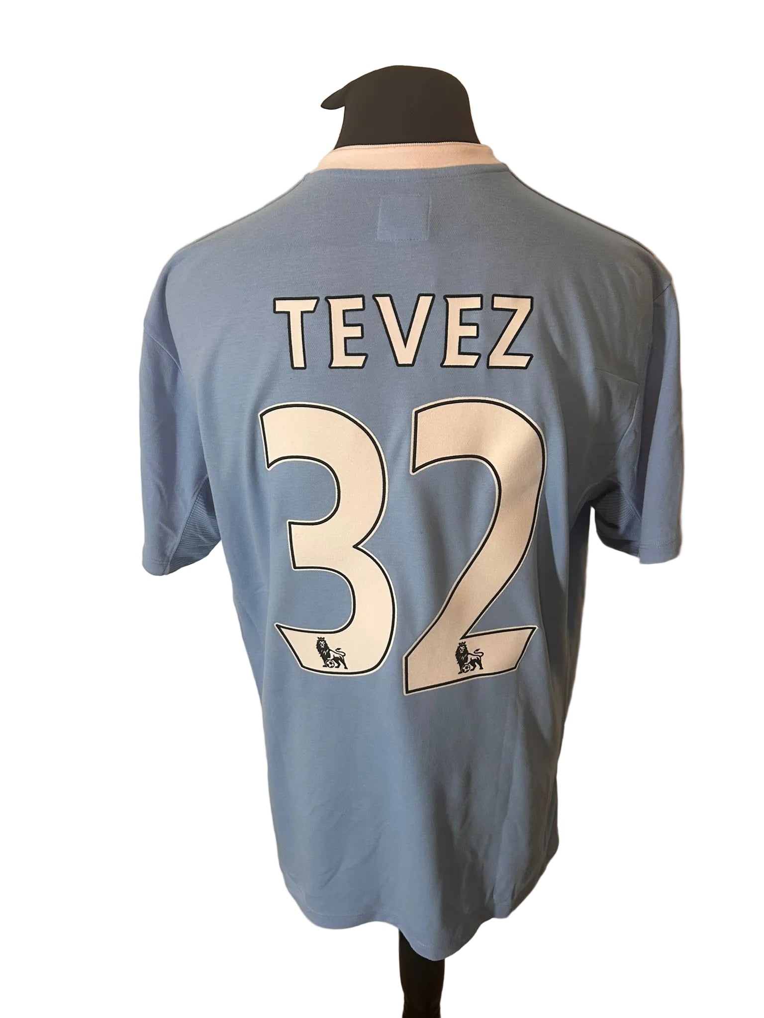 Manchester City 2009-10 home football shirt, blue, Extra Large, XL, Umbro, Carlos Tevez, back