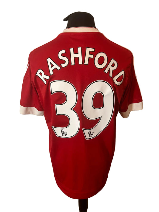 Manchester United 2015-16 home football shirt, red, Large, Adidas, Marcus Rashford, back