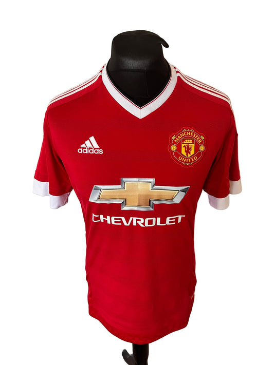 Manchester United 2015-16 home football shirt, Marcus Rashford, Adidas, medium, red, front