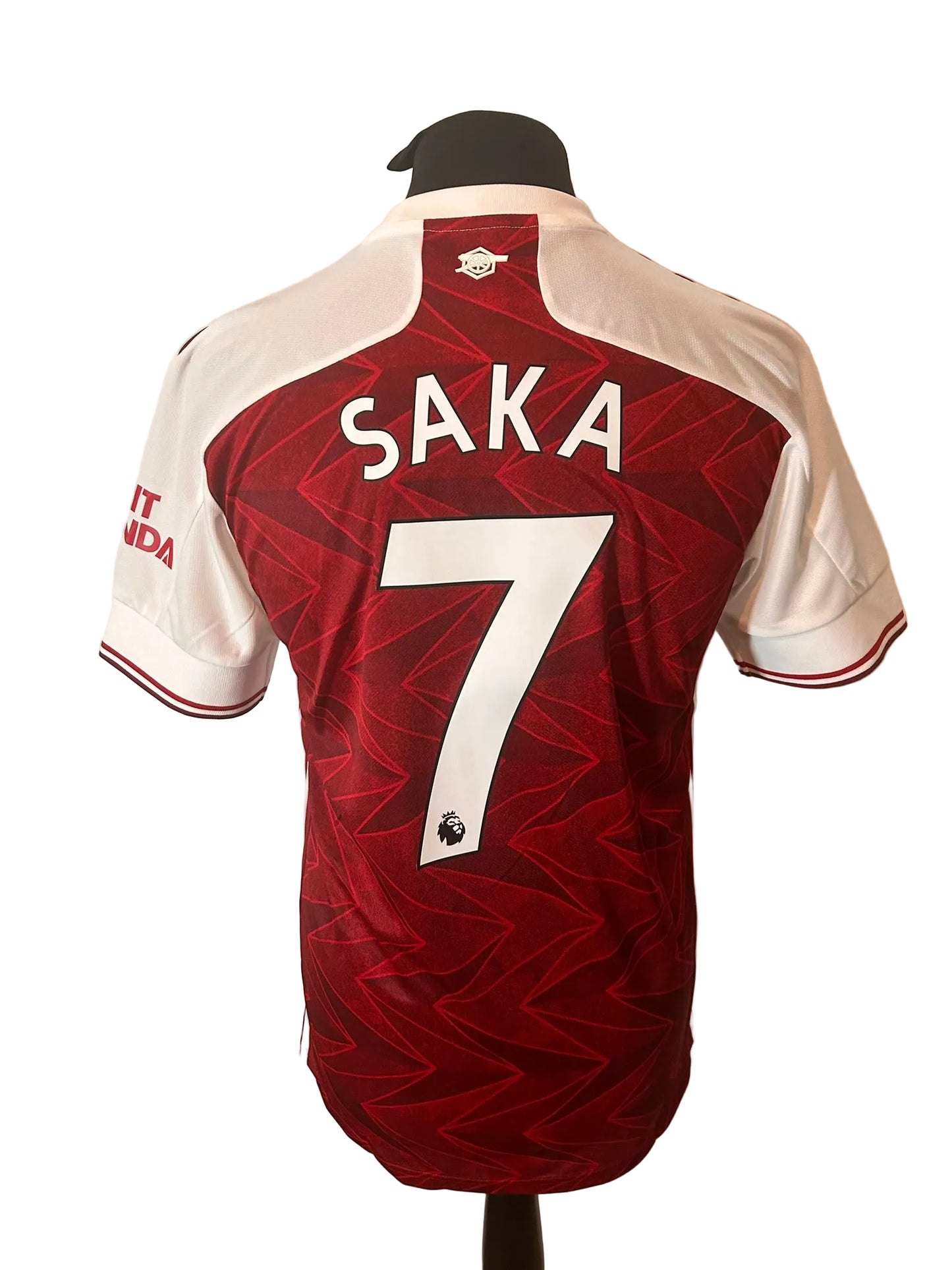 Arsenal 2020-21 home football shirt, red, medium, Adidas, Bukayo Saka, back
