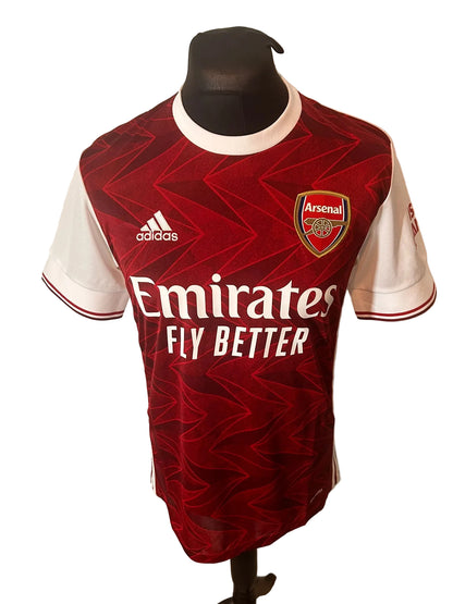 Arsenal 2020-21 home football shirt, red, medium, Adidas, Bukayo Saka, front