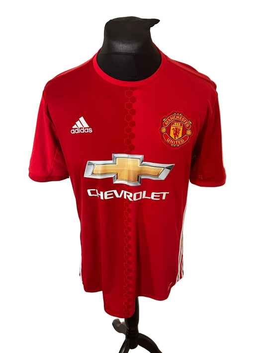 Manchester United 2016-17 home football shirt, Zlatan Ibrahimovic, Adidas, large, red, front