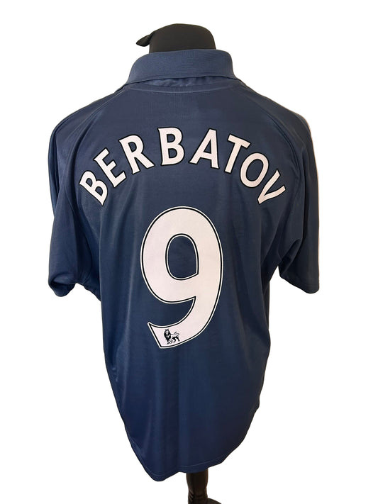 Tottenham Hotspur 2007-08 away football shirt, Dimitar Berbatov, Puma, Extra Large, XL,navy, back