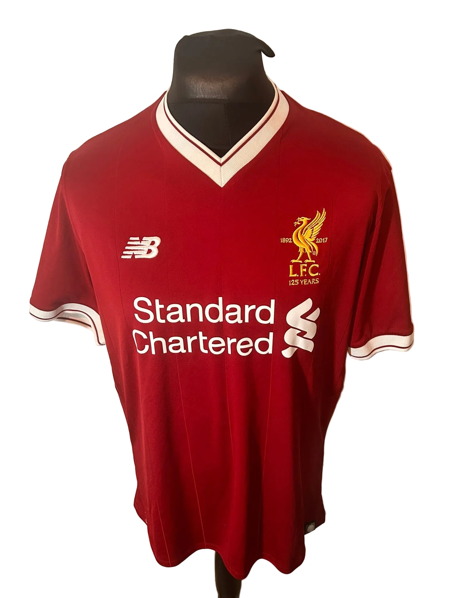 Liverpool 2017-18 home football shirt, red, large, New Balance, Virgil Van Dijk, front