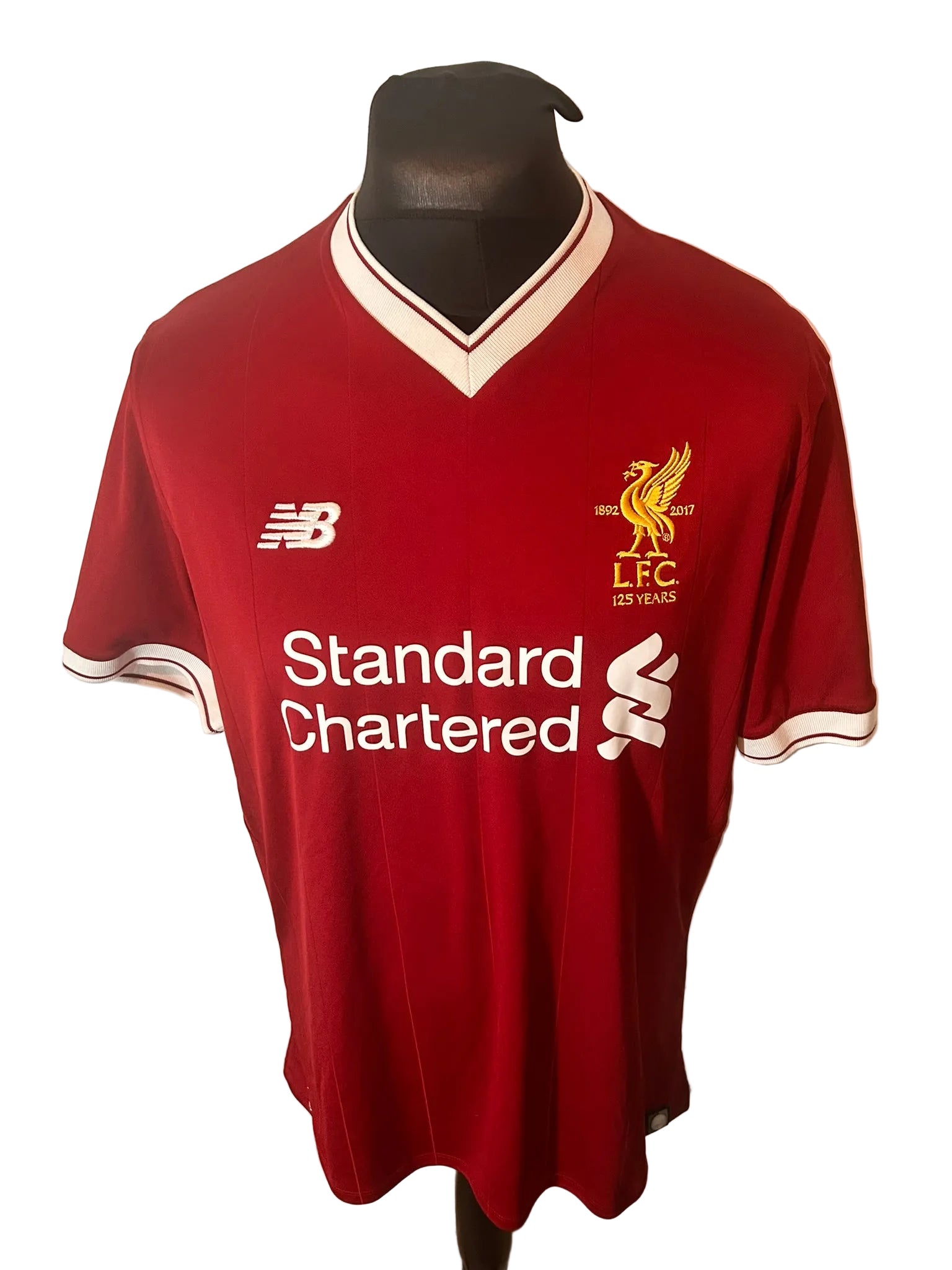 Liverpool 2017-18 home football shirt, red, large, New Balance, Virgil Van Dijk, front
