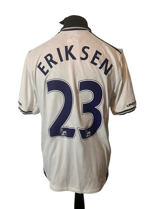 Tottenham Hotspur 2013-14 home football shirt, Under Armour, large,white, back, Christian Eriksen