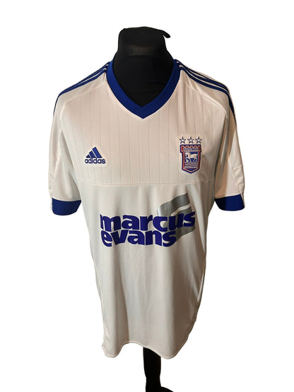 Ispwich Town 2016-18 away football shirt, adidas, XL, Extra Large, white, front