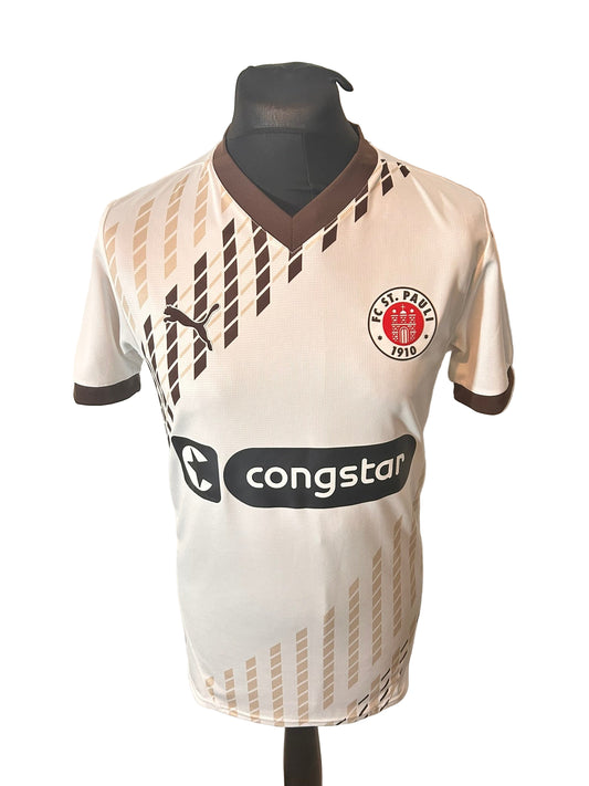 St Pauli 2024-25 away football shirt, Puma, small, white, front