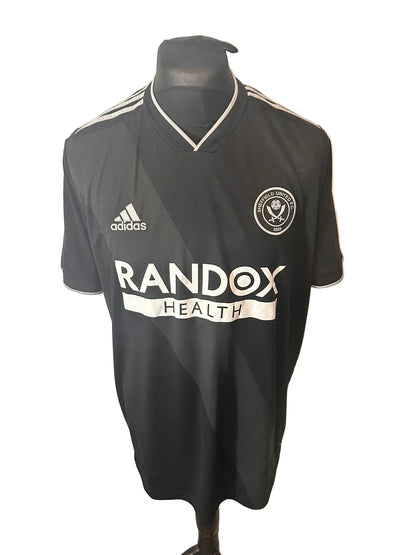 Sheffield United 2021-22 away football shirt, black, Extra Large, XL, Adidas, front