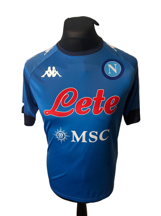 Napoli 2020-21 home football shirt, Kappa, small, blue, front