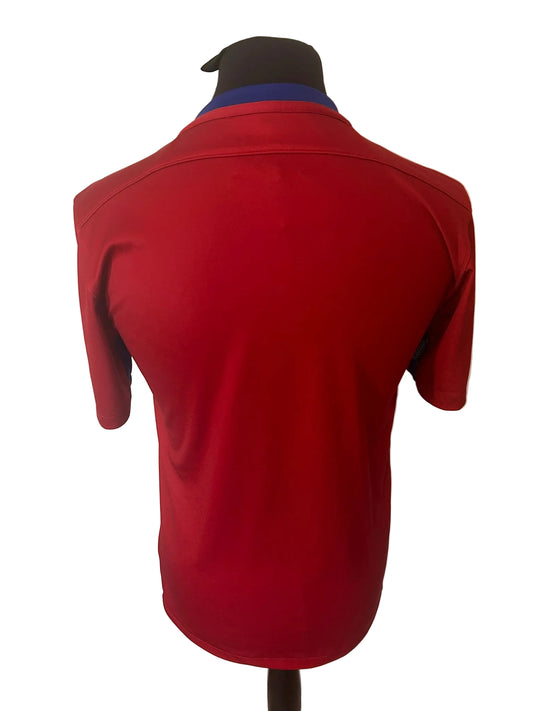 Atletico Madrid 2015-16 home football shirt, red and white, small, Nike, back