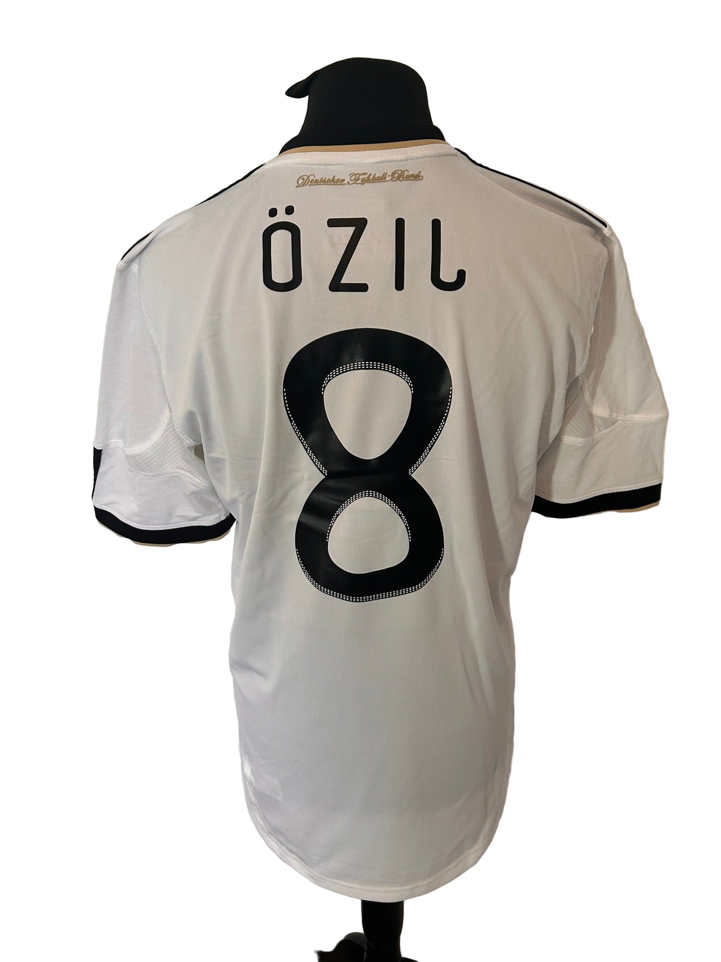 Germany 2010-11 home football shirt, Adidas, large, white, back, Mesut Ozil